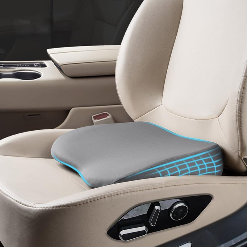 Sothuba Car Seat Cushion for Driving,Car Booster Seat Cushion for Short Drivers,Portable Driver Seat Cushion to Raise Height 3.5 in,Office Chair Back Support Pillow for Lower Back Pain Relief - Image 1